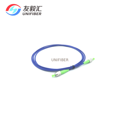 Indoor Rugged Armored Fiber Patch Cord OFNR 1m Blue Single Mode FC/APC-FC/APC