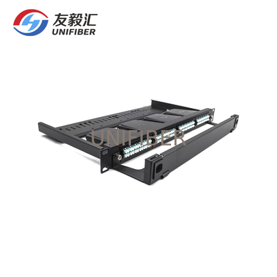19 Inch 1U 96 Port Rack Mount MPO Patch Panel With 4x24 Fiber Cassette Module