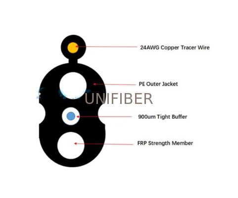 FTTH 1-Fiber ROC Toneable Drop Cable G657A1 24 AWG Copper Wire