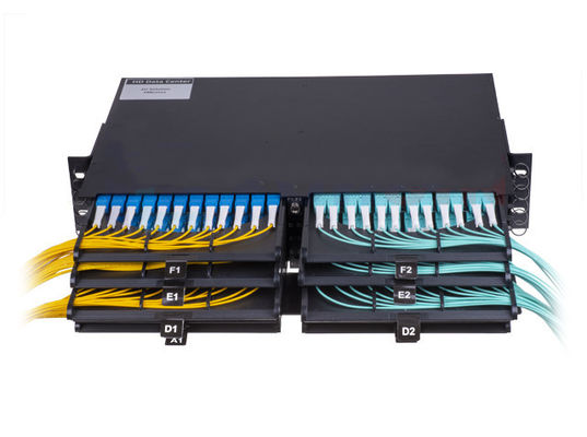 2U 288 Port MPO Fiber Optic Patch Panel With Layered Lockable Drawers